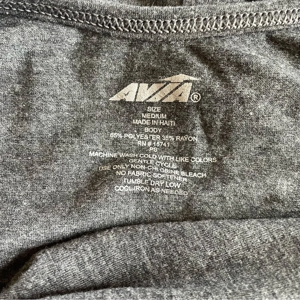 Avia open back long sleeve workout athletic athleisure grey Top size Medium - Picture 5 of 7